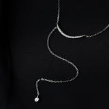 925 Silver Crescent Necklace Tassel Clavicle Chain Wedding Party Jewelry