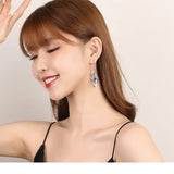 925 Silver Crystal Heart Earrings Wedding Jewelry