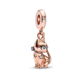 925 Silver Crystal Heart Pan Bead Charms for Bracelets