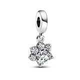 925 Silver Crystal Heart Pan Bead Charms for Bracelets