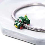 925 Sterling Silver Snowman House Pendant Beads for Bracelet DIY