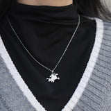 925-Silver Cow Enamel Pendant Necklace for Women