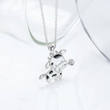 925-Silver Cow Enamel Pendant Necklace for Women