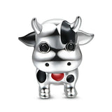 925 Silver Cow Love Charm Bead for Bracelet DIY Jewelry