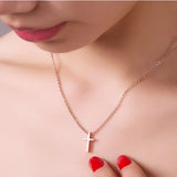 925 Silver Cross Pendant Necklace Clavicle Chain Fine Jewelry Gift