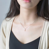 925 Silver Cross Pendant Necklace Clavicle Chain Fine Jewelry Gift