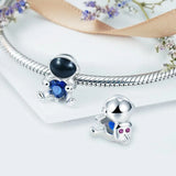 925 Silver Rabbit Dog Bird Charm Bead Pendant Bracelets DIY Jewelry