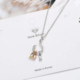 925 Silver Three Small Fish Pendant Necklace Hook Jewelry