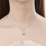 925 Silver Three Small Fish Pendant Necklace Hook Jewelry