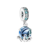 925 Silver Ocean Jellyfish Turtle Charms for Bracelet Jewelry Making