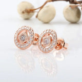 925 Silver Daisy Heart Stud Earrings Women DIY Jewelry S925 Party