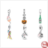 925 Silver Chocolate Egg Pizza Beads for Charm Bracelet