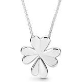 925 Silver Pink Butterfly Pansy Flower Necklace DIY Jewelry