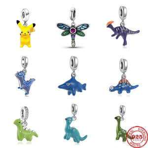 925 Silver Dinosaur Pendant DIY Charm for Bracelet
