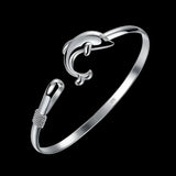 925 Sterling Silver Dolphin Bracelet Wedding Charm Jewelry