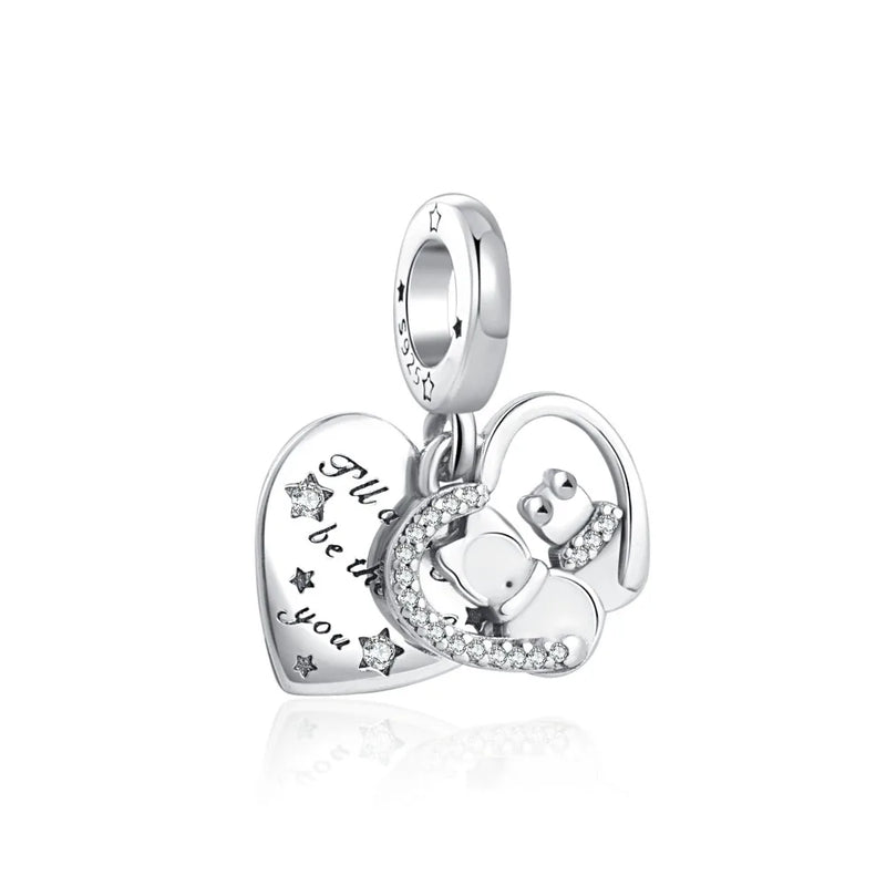 925 Sterling Silver Dolphin Palm Cat Mom Sister DIY Charm Bead