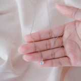 925 Silver Double Layer Necklace Round Zircon Pendant Women's Jewelry