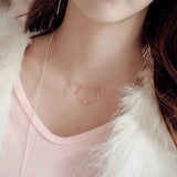 925 Silver Double Circle Pendant Necklaces for Women