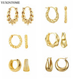 925 Silver CZ Hoop Earrings for Women Party Jewelry Gift