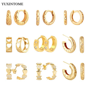 925 Silver CZ Hoop Earrings for Women Party Jewelry Gift