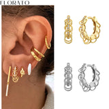 925 Silver Hoop Earrings with Zircon Party Jewelry