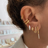 925 Silver Hoop Earrings with Zircon Party Jewelry