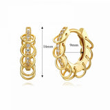 925 Silver Hoop Earrings with Zircon Party Jewelry