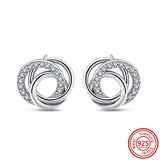 925 Silver Earrings Zircon Hearts Butterfly Flowers