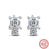 925 Silver Earrings Zircon Hearts Butterfly Flowers