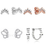 925 Silver Butterfly Crystal Earring For Women