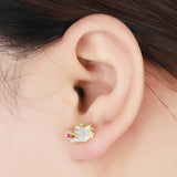 925 Silver Dragon Zircon Earrings for Women Party Girl