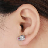 925 Silver Dragon Zircon Earrings for Women Party Girl