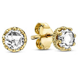 925 Sterling Silver Heart & Crown Stud Earrings