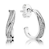925 Silver Earring Two-tone Luminous Hearts With Mother-Of-Pearl
