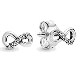 925 Silver Honeycomb Infinity Heart Stud Earrings Gift