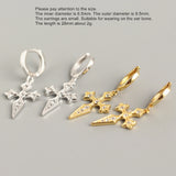 925 Silver Earring Zircon Cross Pendant Ear Ring Ear Bone Girl Jewelry