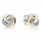 925 Silver Love Knot Honeycomb Lace Circle Earring DIY Jewelry