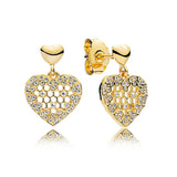 925 Silver Love Knot Honeycomb Lace Circle Earring DIY Jewelry