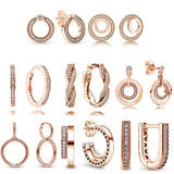925 Silver Twist of Faith Circles U-shaped Hoop Earrings for Women