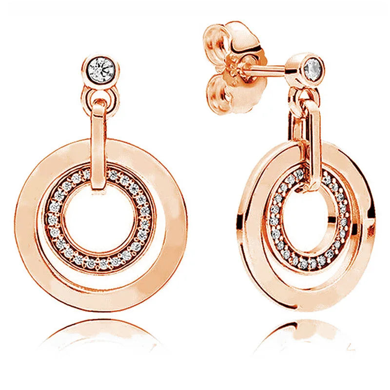 925 Silver Twist of Faith Circles U-shaped Hoop Earrings for Women