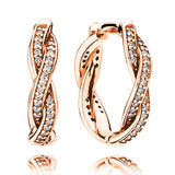 925 Silver Twist of Faith Circles U-shaped Hoop Earrings for Women