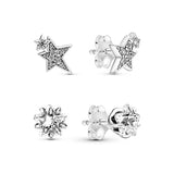 925 Silver Star Asymmetrical Earrings for Women