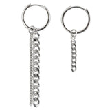 925 Silver Asymmetric Chain Tassel Earrings