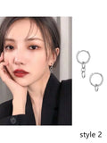 925 Silver Asymmetric Chain Tassel Earrings