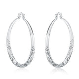 925 Silver Gypsophila Big Earrings Women Wedding Jewelry 50MM