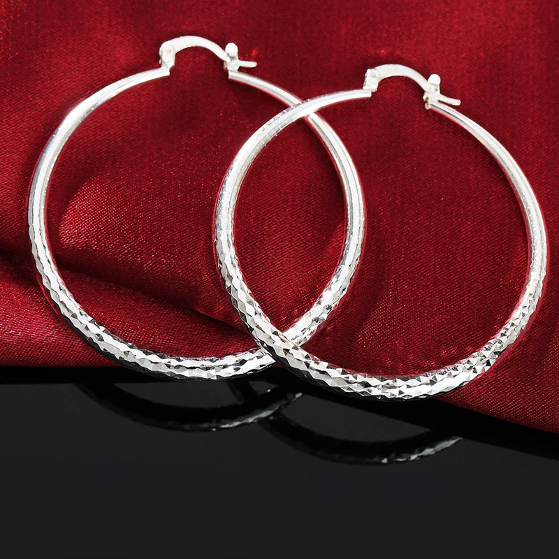 925 Silver Gypsophila Big Earrings Women Wedding Jewelry 50MM