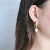 925 Silver Pearl Ear Drop Chain Earring Sweet Female Jewelry