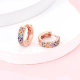 925 Sterling Silver Rose Heart Star Moon Earrings