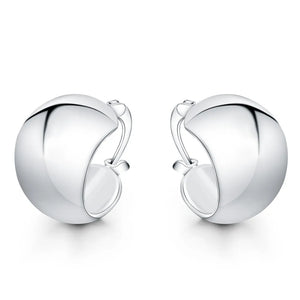 925 Silver Glossy Small Earrings Woman Glamour Jewelry