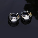 925 Silver Glossy Small Earrings Woman Glamour Jewelry